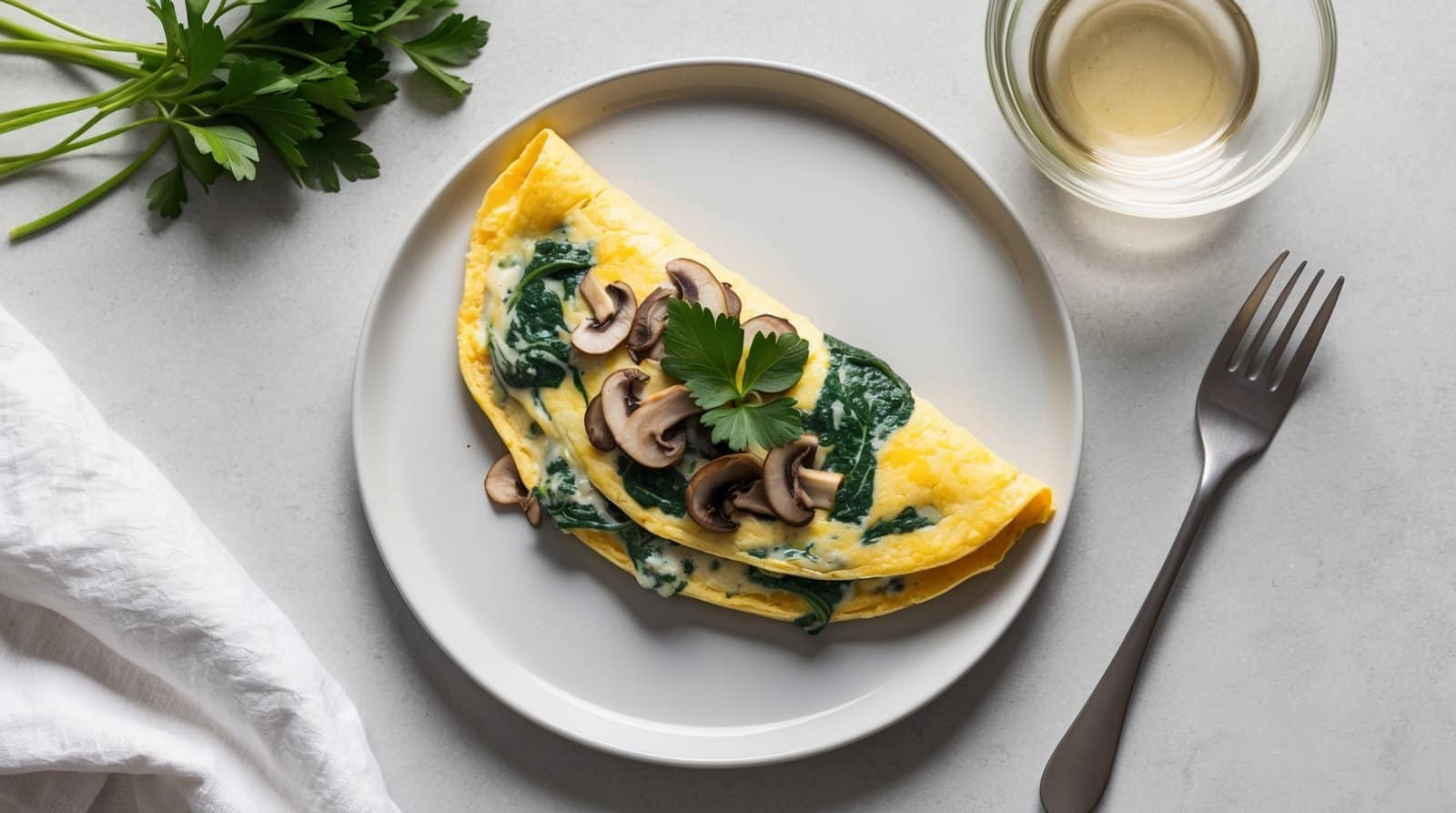 Nutritious Spinach and Mushroom Omelette Recipe