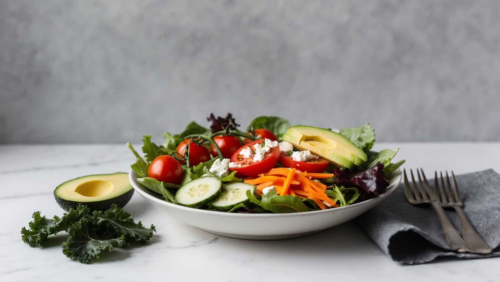 Crispy Kale Chips &amp; Fresh Salad with Homemade Vinaigrette | ReallyEats