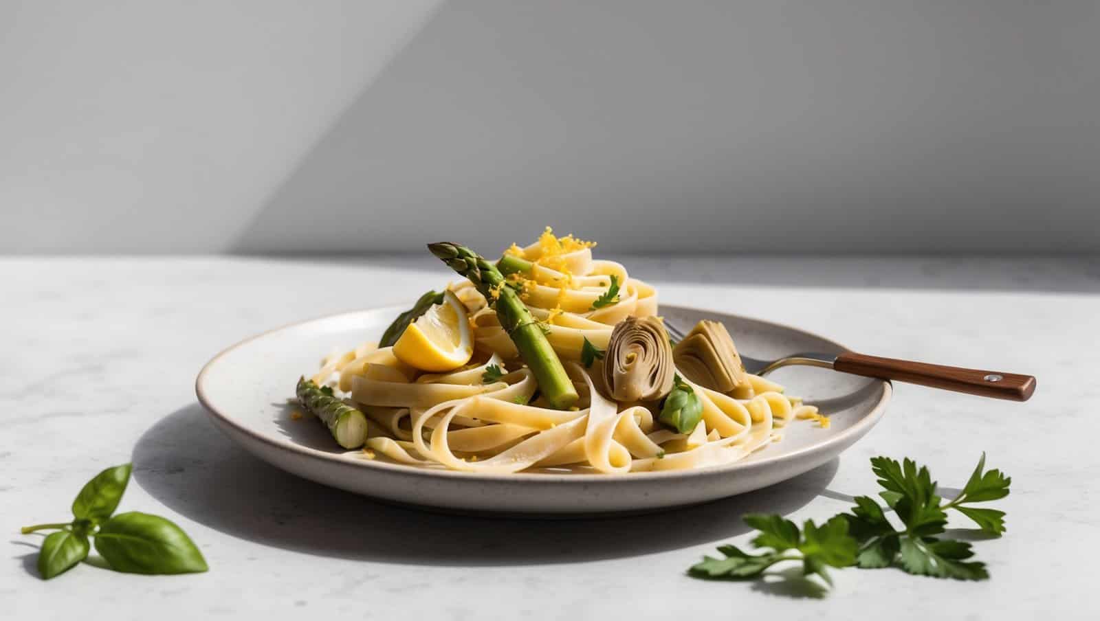 Lemony Asparagus &amp; Artichoke Pasta with Fresh Herbs | ReallyEats